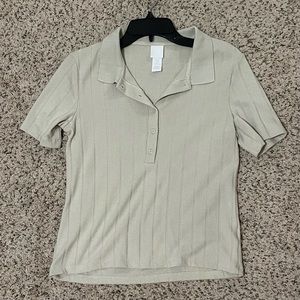 H&M Women’s Beige Knit Polo Size M